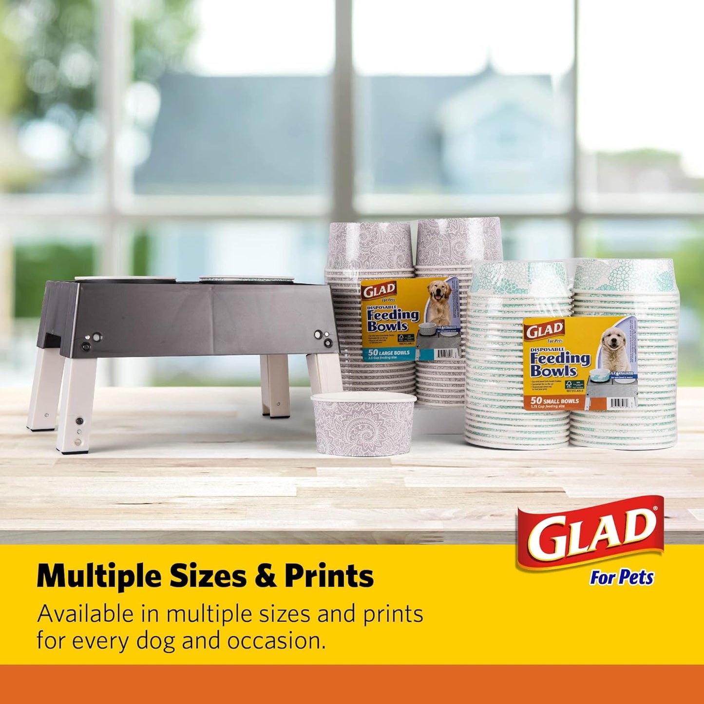 Pets Disposable Small Dog Bowls, 1.75 Cup Feeding Size Leakproof and Dishwasher Safe (Pack of 4, 100 Count Total)