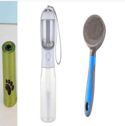 Portable Cat/Dog Water Bottle Food Feeder Drinker Dispenser 3 in 1 Leak-Proof Multifunctional
