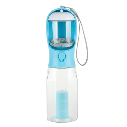 Portable Cat/Dog Water Bottle Food Feeder Drinker Dispenser 3 in 1 Leak-Proof Multifunctional