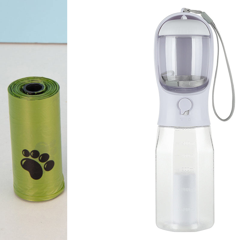 Portable Cat/Dog Water Bottle Food Feeder Drinker Dispenser 3 in 1 Leak-Proof Multifunctional