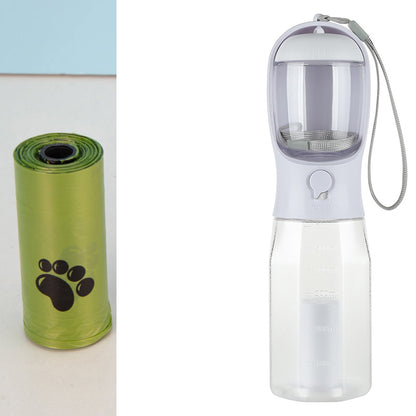 Portable Cat/Dog Water Bottle Food Feeder Drinker Dispenser 3 in 1 Leak-Proof Multifunctional