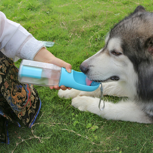 Portable Cat/Dog Water Bottle Food Feeder Drinker Dispenser 3 in 1 Leak-Proof Multifunctional