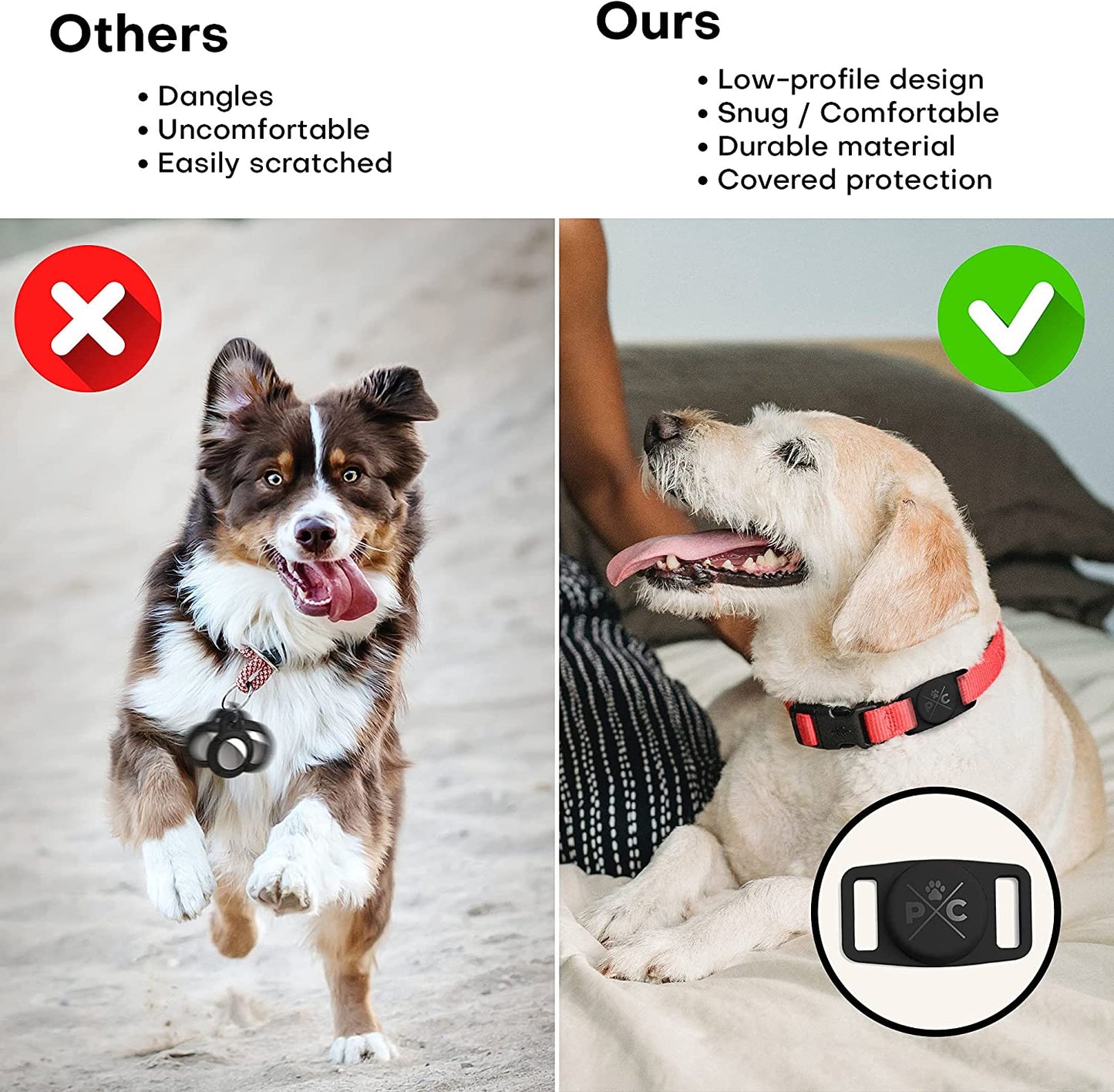 Airtag Dog Collar | Durable & Protective Dog Airtag Holder - Track Your Pet Using Apple Airtag Technology