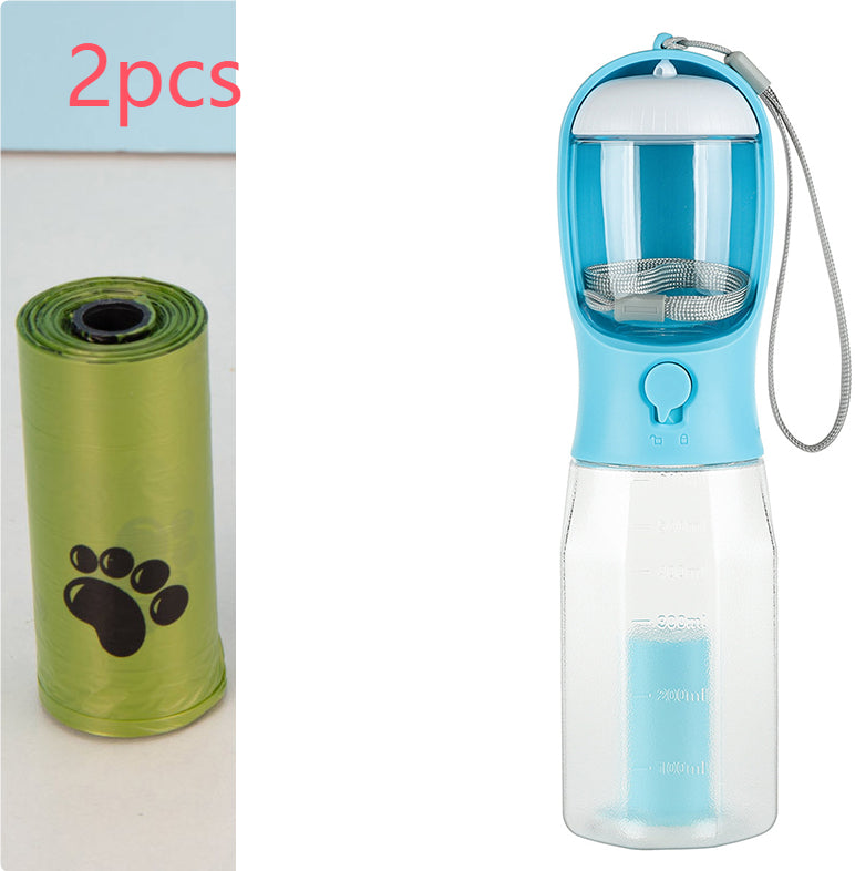 Portable Cat/Dog Water Bottle Food Feeder Drinker Dispenser 3 in 1 Leak-Proof Multifunctional