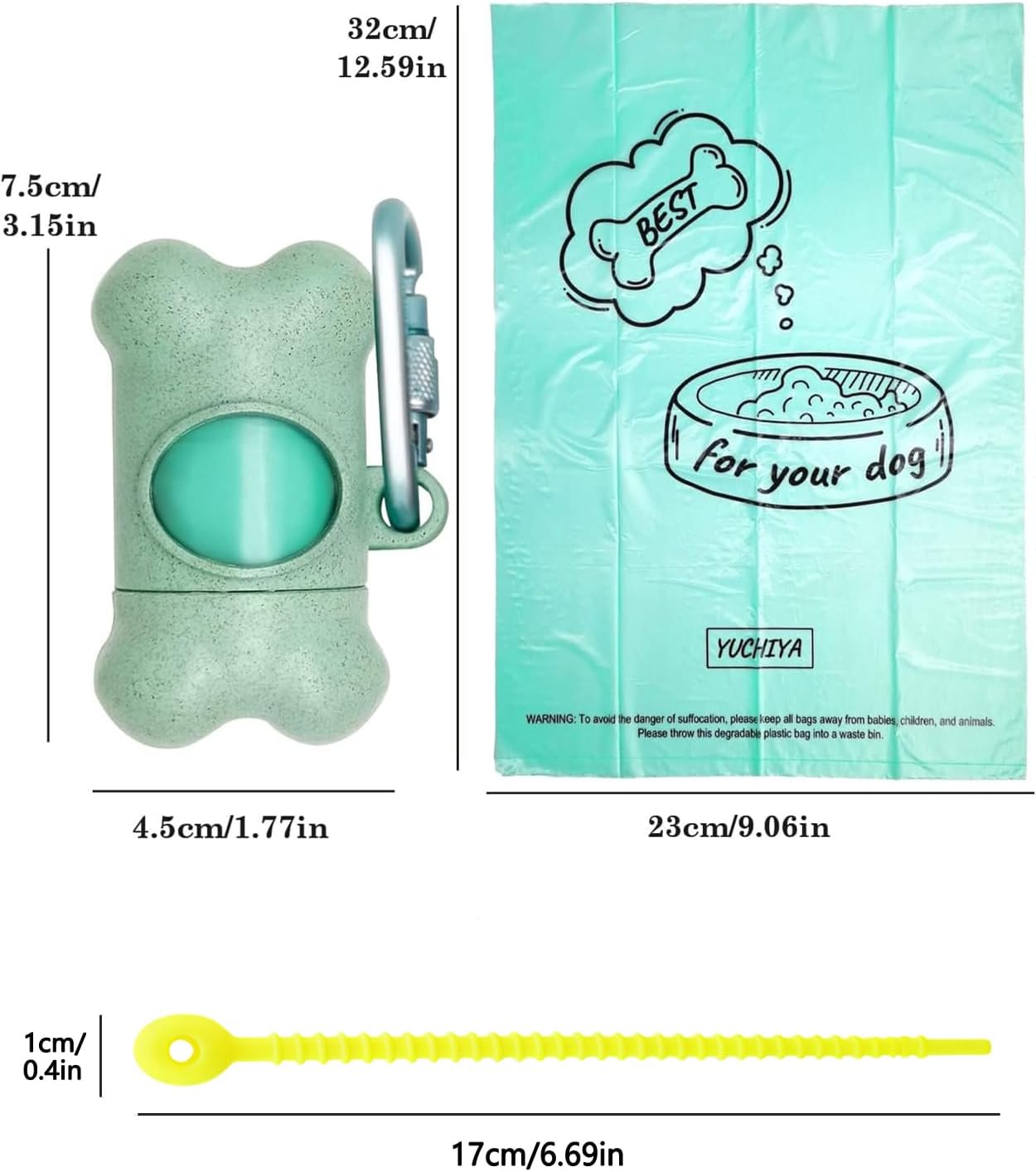 Dog Poop Pickup Bags Holder Dispenser with Standard-Sized (1 Holder 195 Bags)