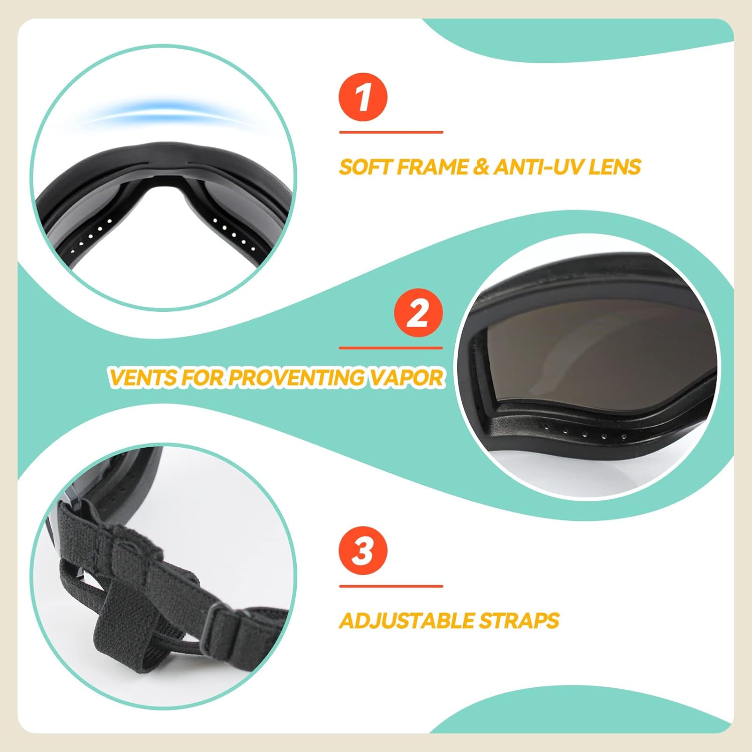 Large Dog Sunglasses Eye Protection for Dogs Windproof Goggles for Medium Large Dog