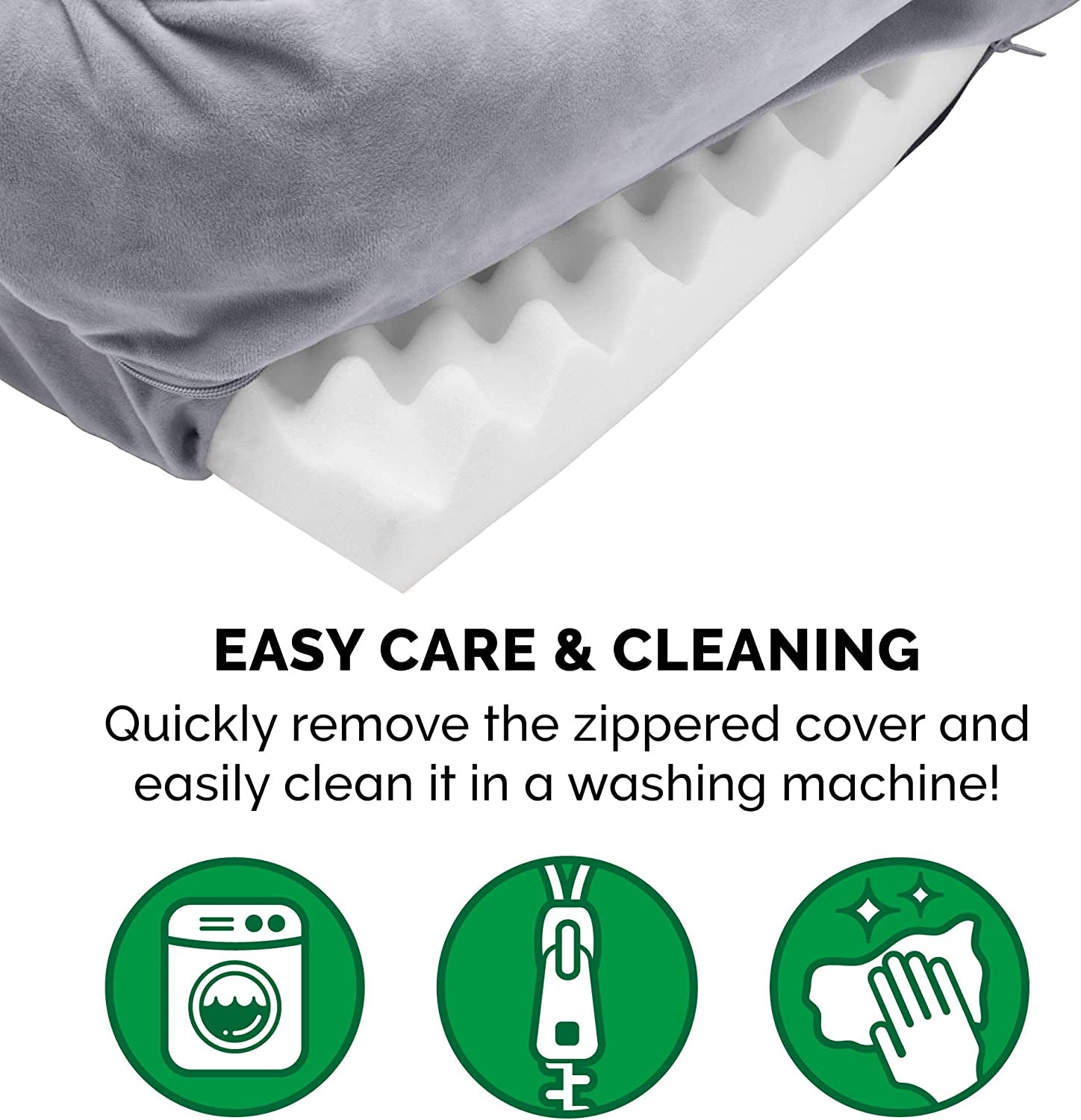 Orthopedic Dog Bed for Medium/Small Dogs W/ Removable Bolsters & Washable Cover, for Dogs up to 35 Lbs