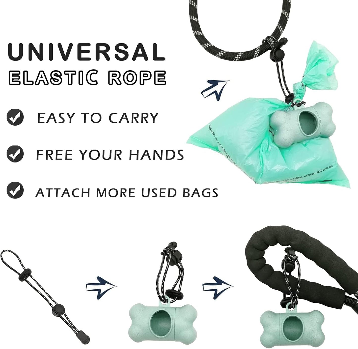 Dog Poop Pickup Bags Holder Dispenser with Standard-Sized (1 Holder 195 Bags)
