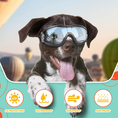 Large Dog Sunglasses Eye Protection for Dogs Windproof Goggles for Medium Large Dog