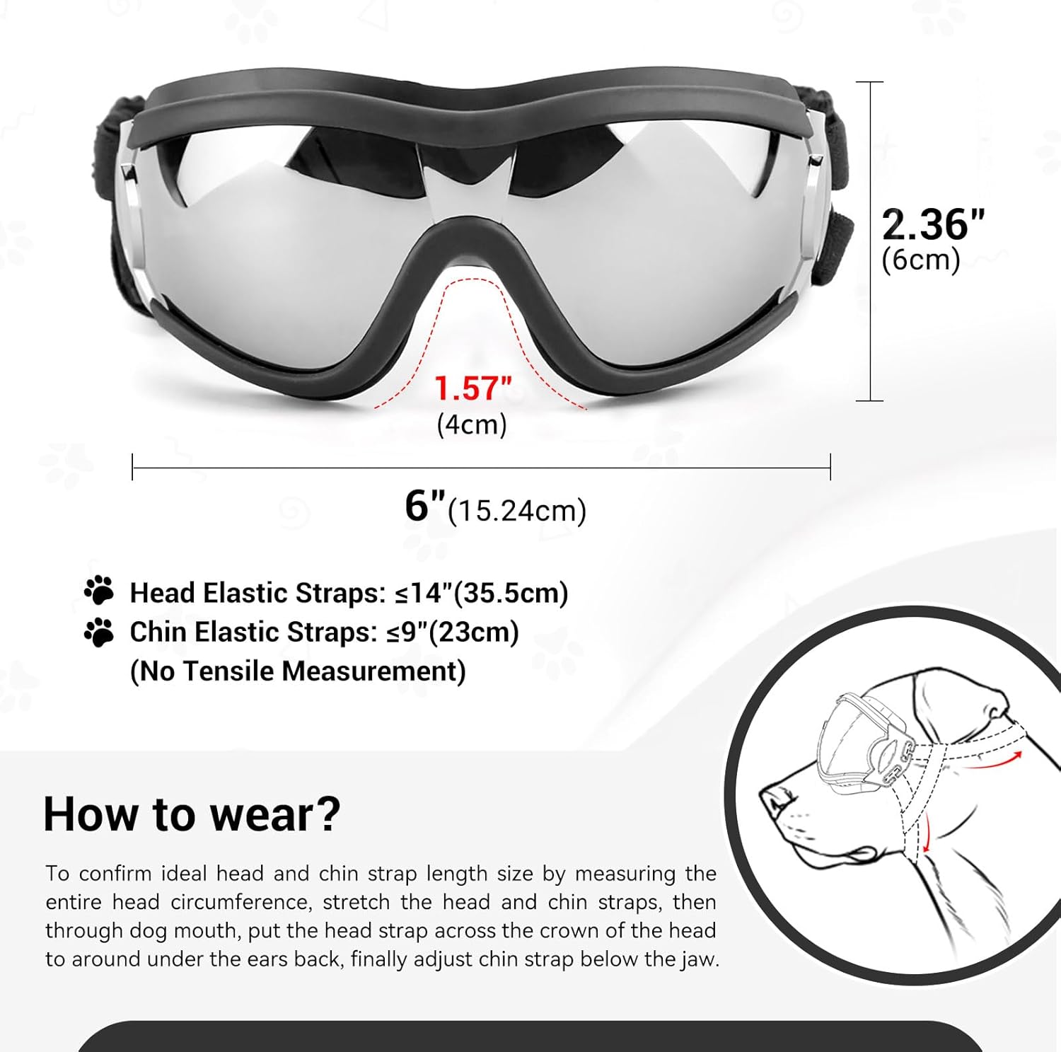 Large Dog Sunglasses Eye Protection for Dogs Windproof Goggles for Medium Large Dog