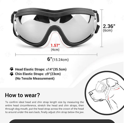 Large Dog Sunglasses Eye Protection for Dogs Windproof Goggles for Medium Large Dog
