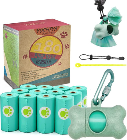 Dog Poop Pickup Bags Holder Dispenser with Standard-Sized (1 Holder 195 Bags)