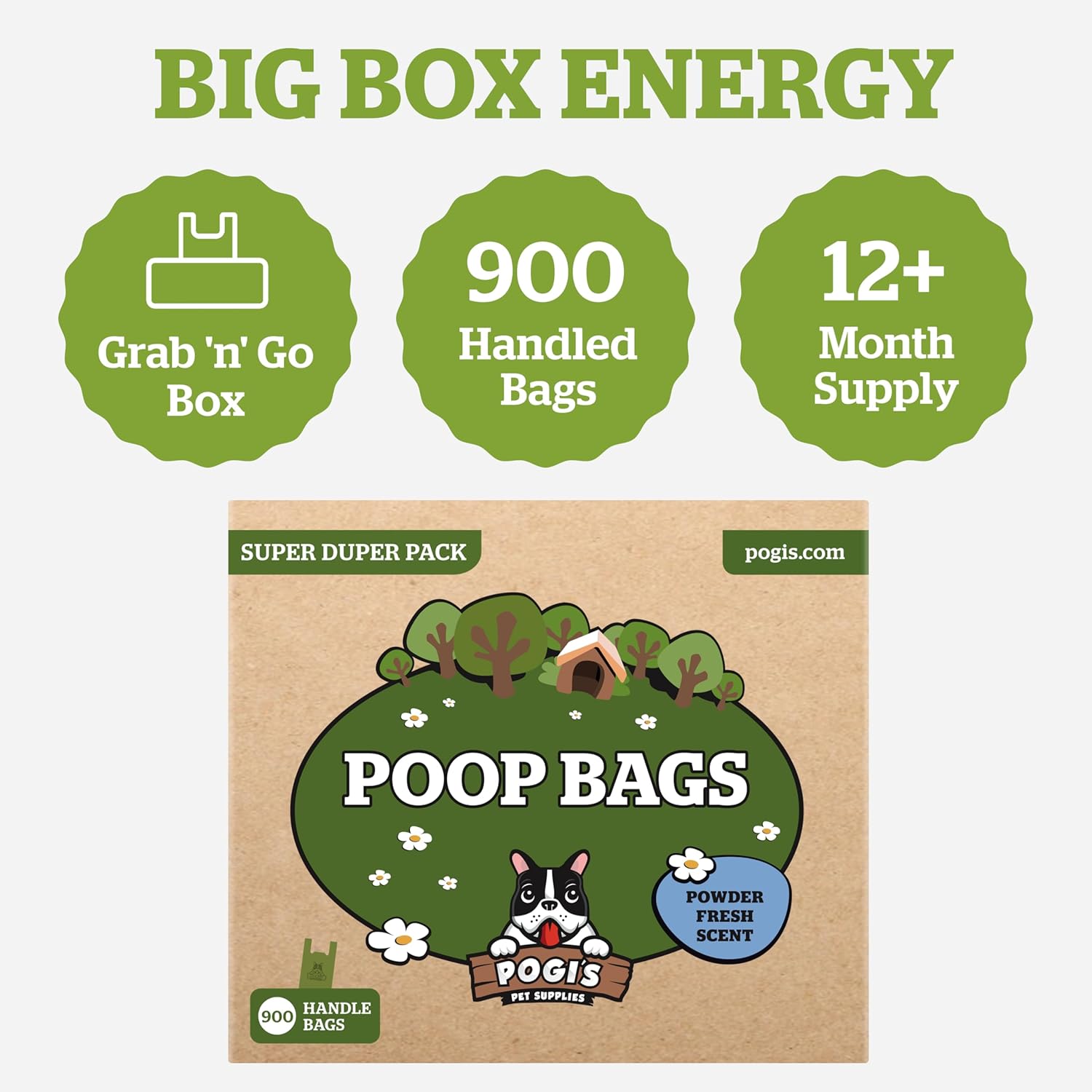 Pogi’S Dog Poop Bags with Handles / 900-Count
