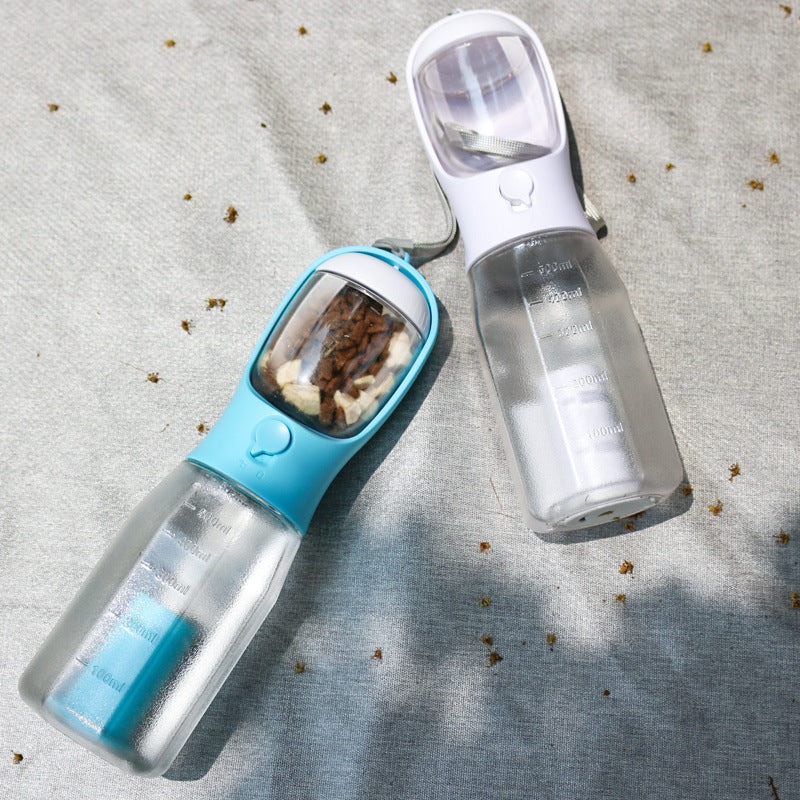 Portable Cat/Dog Water Bottle Food Feeder Drinker Dispenser 3 in 1 Leak-Proof Multifunctional