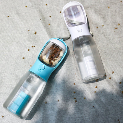 Portable Cat/Dog Water Bottle Food Feeder Drinker Dispenser 3 in 1 Leak-Proof Multifunctional