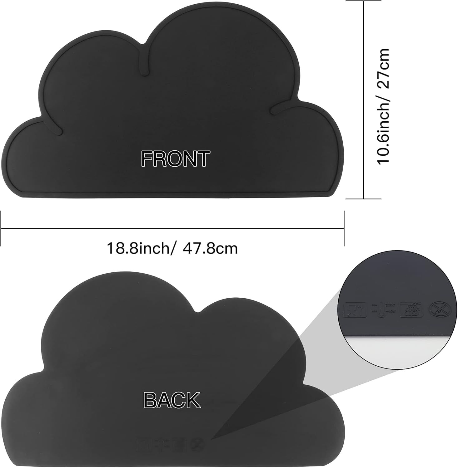Pet Food Mats–Dog Cat Feeding Mat Top Grade Cloud Silicone Pad Anti-Slip Waterproof Anti-Slip Bowl Placemat