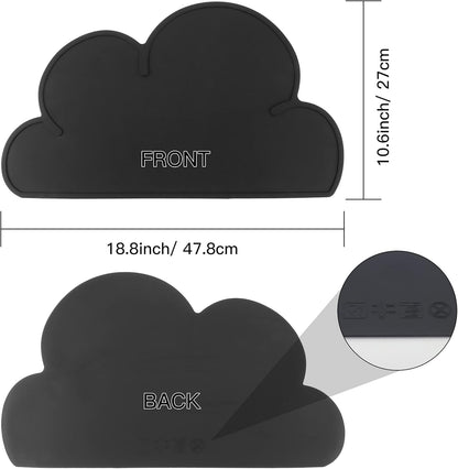 Pet Food Mats–Dog Cat Feeding Mat Top Grade Cloud Silicone Pad Anti-Slip Waterproof Anti-Slip Bowl Placemat
