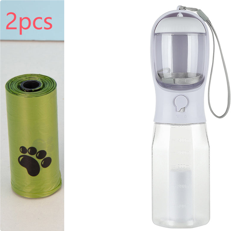 Portable Cat/Dog Water Bottle Food Feeder Drinker Dispenser 3 in 1 Leak-Proof Multifunctional