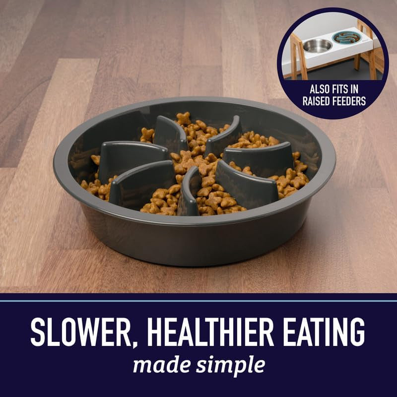Slow Feeder Dog Bowls (2 Cup) Puzzle Dog Food Bowl - Fits into Elevated Pet Feeders